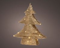 Lumineo Gouden kerstboom met 30 LED's en timer – 40 cm hoog, voor binnengebruik
