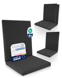 Beautissu QD-NL – Set van 4 Premium Tuinstoelkussens Lage Rug 105x48 cm – 100% Waterdicht – Weerbestendig – Sneldrogend – UV-bestendig – Antraciet