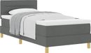 vidaXL Boxspringbed met kussens, donkergrijs, 90 x 200 cm, gestoffeerd
