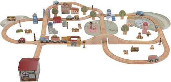 Little Dutch Treinbaan XL - Hout - Multi - Jongens en Meisjes