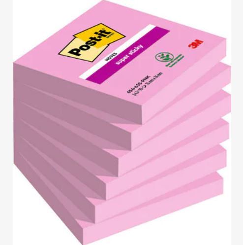 Post-it® Super Sticky Notes - Roze - 76 x 76 mm
