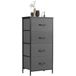 Sweetcrispy Commode met 4 laden, stoffen ladekast, smalle kast, commode slaapkamer, industriële stijl voor woonkamer, kinderkamer, hal opbergkast, lichtgrijs