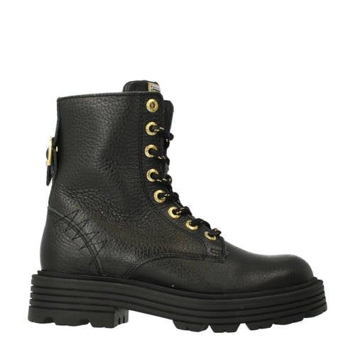 Red Rag leren veterboots zwart