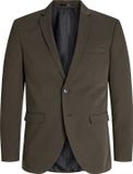 JACK&JONES JPRFRANCO BLAZER NOOS Heren Colbert Slim Fit Polyester Viscose Elastaan Effen Lange Mouw Reverskraag Klepzakken Borstzak Bruin