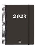 Finocam - Agenda Espiral My 2024, 1 dag, januari 2024 - december 2024 (12 maanden), zwart Frans