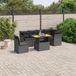 Maison Exclusive - Ensemble de jardin, 7 pièces, avec coussins, noir, en polyrotin