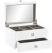Item International Sieradenkist/juwelenkist met lade wit van hout 20 x 13 x 12 cm