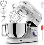 Fentic Keukenmachine - 2000W - RVS Mengkom (6,2 L) - Keukenrobot - Foodprocessor - Mixer met Garde, Deeghaak en Menghaak - Incl. extra Accessoires - Zilver