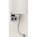 Lampe murale Ozu Chrome avec abat-jour en métal et lin et lampe de lecture ↑48 cm