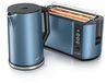 Arendo ontbijtset, 2-delig, keukenapparatuurset met roestvrijstalen waterkoker ELEGANT, 1,5 liter, temperatuurregeling, en broodrooster FRUKOST, 4 sleuven, broodjesaccessoire, blauw, mat