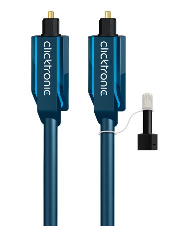 CLICKTRONIC 2m Toslink Opto-Set - Blauw