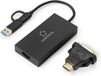 Renkforce Externe videokaart DDR3-RAM USB-A, USB-C 3.2 Gen 1, HDMI, DVI