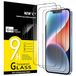 NEW'C 3 Stuks, Full Coverage Screen Protector voor iPhone 14, iPhone 13, iPhone 13 Pro (6,1 inch), Zwarte Rand Volledige Dekking Gehard Glas Film Schermbeschermer, ultra resistent