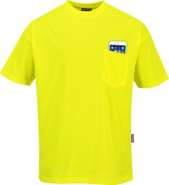 Portwest T-shirt hogezichtbaarheid Fluoriserend Geel met Korte mouwen Maat S