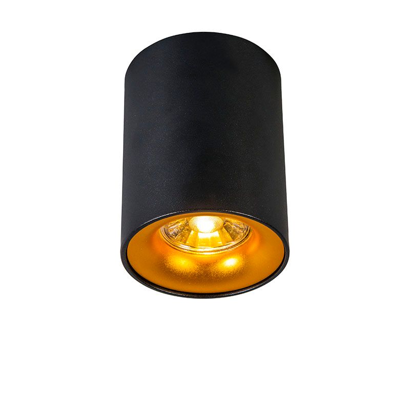 QAZQA Ronda Spot - Plafond spot - 1 lichts - 80 mm - zwart - 8718881046209