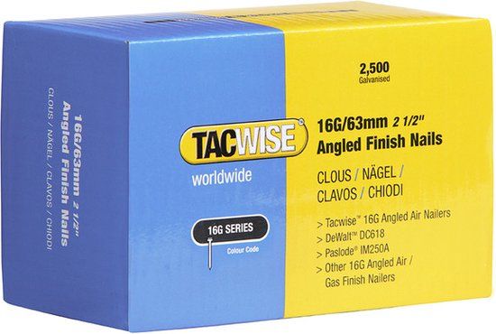 Tacwise schuine afbouwnagel 63 mm - 2500 stuks