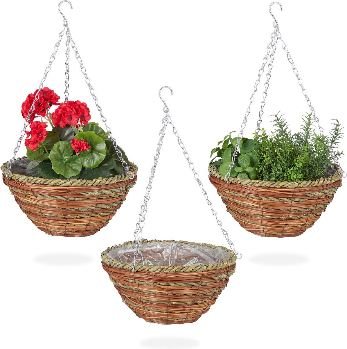 Van Der Leeden Planten/bloemen mand - rotan -D30 x H19 cm | Leen Bakker