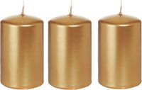 Trend Candles Bougie cylindrique/bougie pilier - 3x - or - 5 x 8 cm - 18 heures de combustion