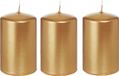Trend Candles Bougie cylindrique/bougie pilier - 3x - or - 5 x 8 cm - 18 heures de combustion