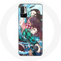 Maniacase Etui voor Xiaomi Poco M3 Pro Tanjiro et Nezuko Demon Slayer Kimetsu no Yaiba Anime