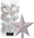 Decoris Boules de Noël 31 pièces - Blanc nacré - Plastique - Mat/Brillant/Paillettes Mix