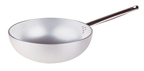 Pentole Agnelli Wok met vlakke bodem - Aluminium - Zilver