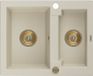 Mexen Carlos granieten gootsteen 1,5-kamer 582 x 475 , beige, gouden sifon