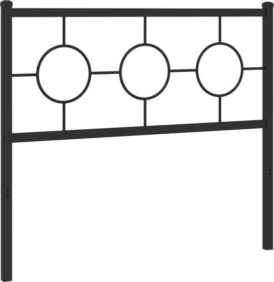 vidaXL Hoofdbord Metaal Zwart 100 cm