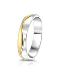 Lucardi Heren Vriendschapsring Valletta - Ring - Vaderdag Cadeautje - Staal - Zilver- en Goudkleurig