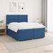 Maison Exclusive - Lit boxspring avec matelas et tête de lit, bleu, 200 x 200 cm, tissu