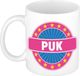 Bellatio Decorations - Puk voornaam - koffiemok - beker - wit/roze - 300 ml