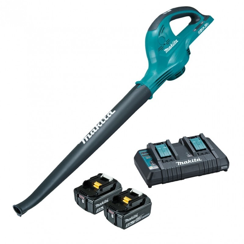 Makita DUB361PT2 36V (2x 18V) Li-Ion accu bladblazer set (2x 5.0Ah accu) - 252km/h