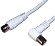 PremiumCord TV kabel anténní propojovací 3m, konektor 90° (koaxiální, M/F, 75 Ohm)