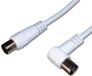 PremiumCord TV kabel anténní propojovací 3m, konektor 90° (koaxiální, M/F, 75 Ohm)