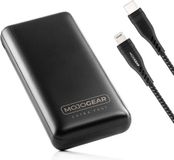 MOJOGEAR Snelladen-set voor iPhone 11/12/13/14 - 20.000 mAh XL Powerbank + Lightning naar USB-C Kabel - Zwart