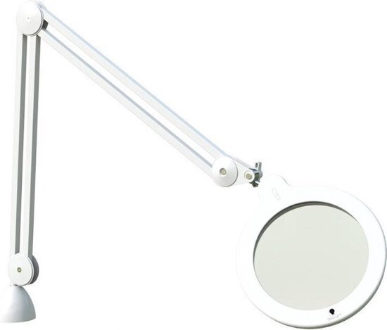 Daylight Loeplamp met LED Verlichting - Vergrootglas op Standaard - Loupelamp LED Pedicure - Vergroting 1.75x (3Dioptrie) - Flexibele Arm - Wit