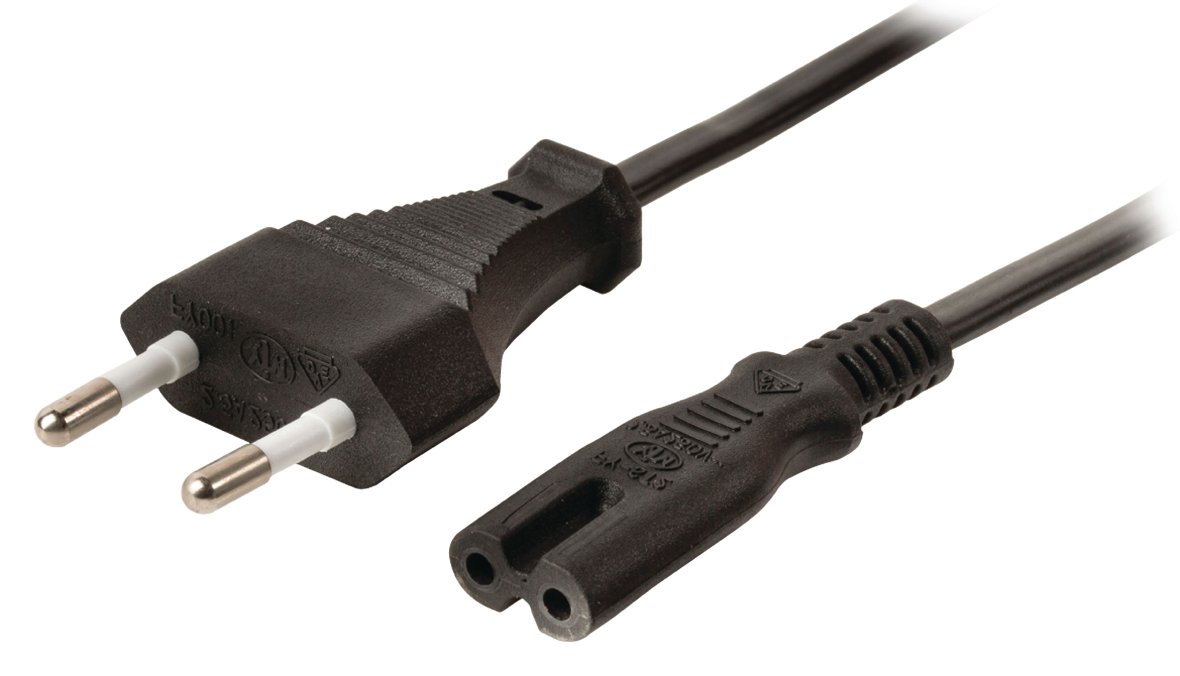 transmedia Stroomkabel met C7 / 8-vormige plug - zwart - 10 meter
