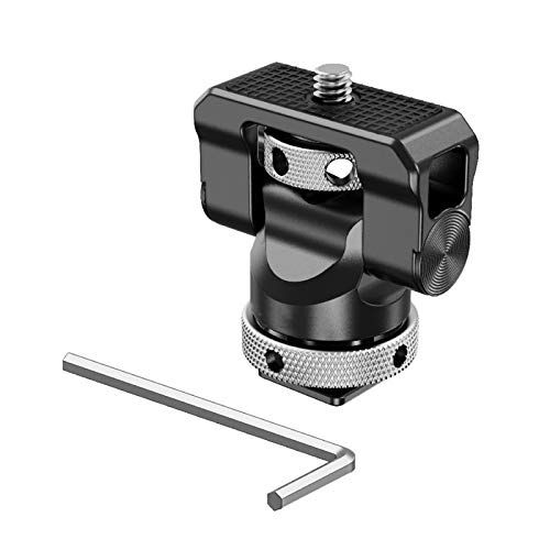 KBREE Zwart Quick Release Camera Monitor Houder EVF Mount Rig Swivel 360 Graden & Tilt 140 Graden Monitor Klem met Cold Shoe Accessoires (Kleur: Zwart)