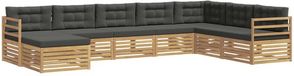 vidaXL Hoek loungeset 8-zits Polyester Blanc et Anthracite