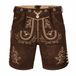 PAULGOS Pantalon traditionnel en cuir pour homme court - HK5 - Cuir véritable