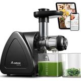 Aobosi Slow Juicer AMR520: centrifugeuse à extraction lente avec spirale à 8 étages, extraction de jus à 95%, goulotte d'alimentation de 55 mm, fonctionnement silencieux, moteur de 150W, sans BPA, convient aux fruits et légumes