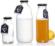 Ritzenhoff & Breker melkfles MARA, 250 ml, transparant/zwart, schroefdop, 6 stuks