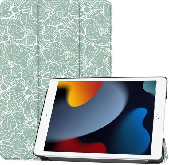 imoshion Tablet Hoes - Geschikt voor Apple iPad 9/8/7 10.2 inch - Design Trifold Bookcase - Botanica