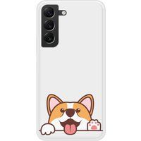 Hello Corgi Siliconen hoes compatibel met Galaxy S22 Plus
