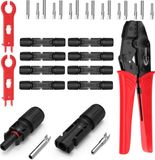 Merkloos / Sans marque Wan GmbH Zonnestroom Krimptang Set voor PV Kabel met Connectoren en Sleutels