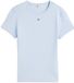 Tommy Jeans T-shirt Tjw Slim Essential Rib Ss Ext Dw0dw17383 C1n Sheer Blue Femme Taille - S