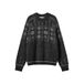 Sofie Schnoor girls gebreide noorse trui met print en wol - zwart/antraciet