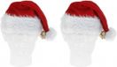 Bellatio Decorations Pluche Kerstmuts - 2x - met bel - voor volwassenen - 57 cm - kerstaccessoires