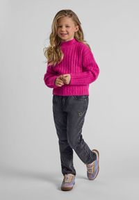 Minoti Trui Meisjes Hoge Kraag Gebreide Pullover Roze 146
