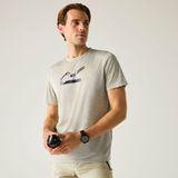Regatta Heren Fingal T-shirt met korte mouwen en gemêleerde print Beige 4XL